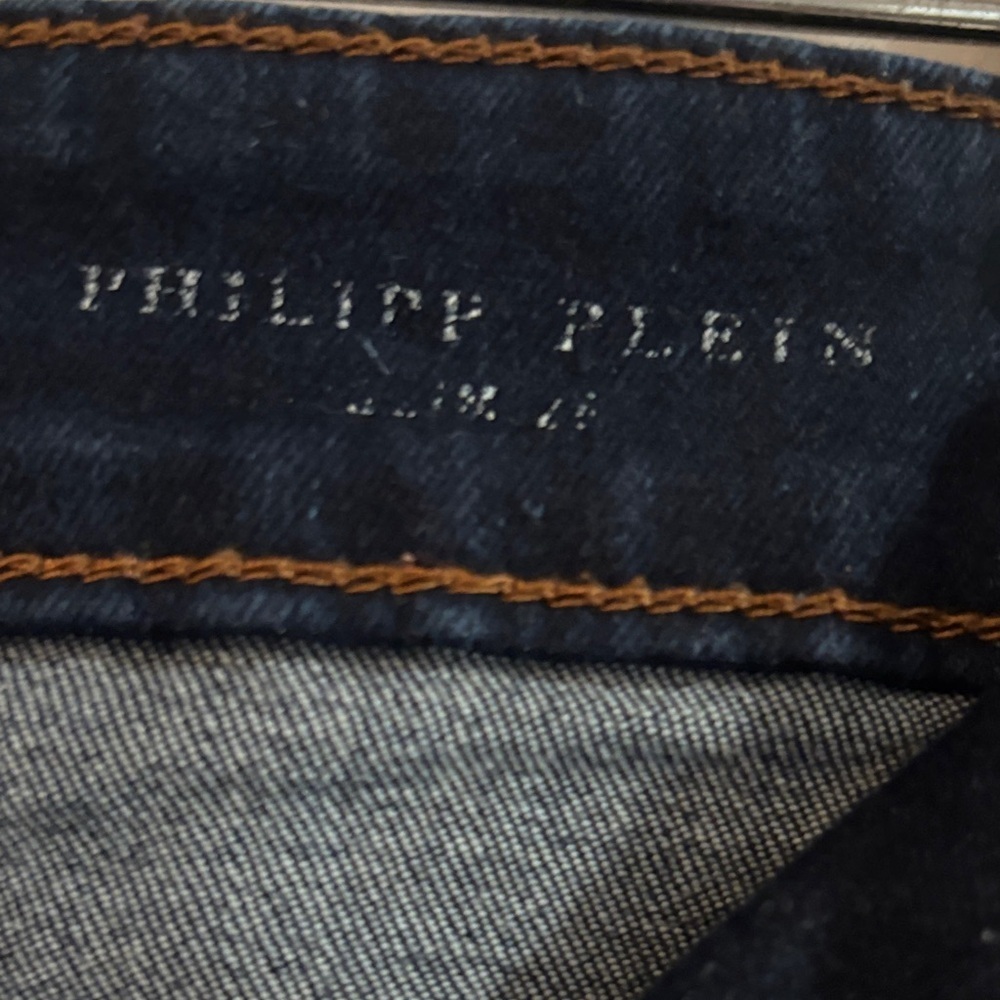 Philipp Plein Women's Straight Leg Jeans in Midnight Blue - Picture 3 of 5